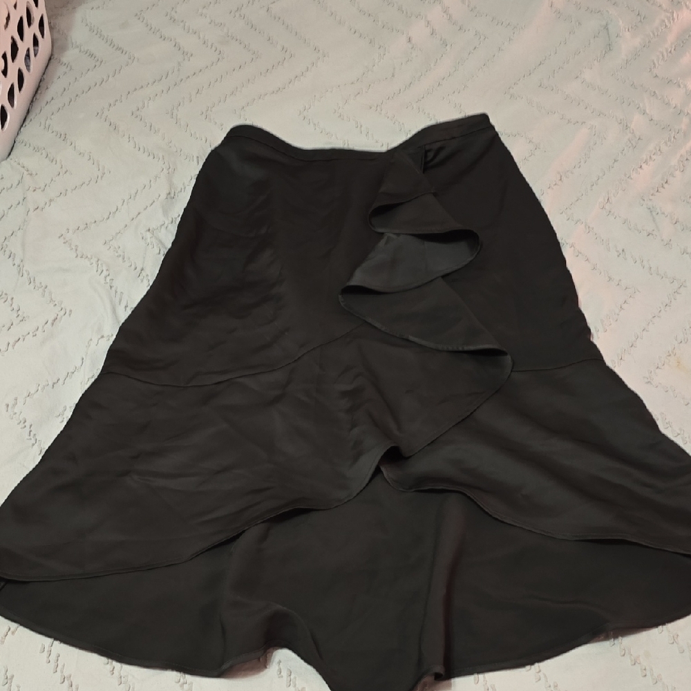 Express Black Layered Midi Skirt